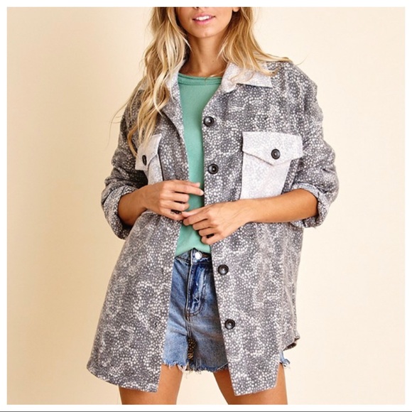 Most Fabulous Print Brushed Oversized Jacket - Picture 4 of 4